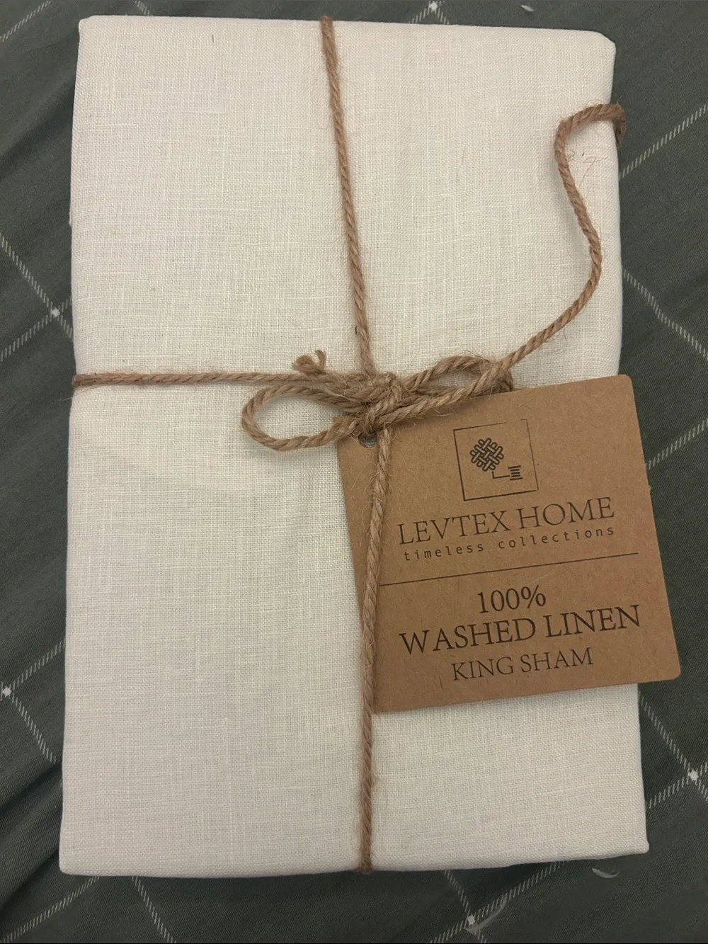 Levtex Home 100% Washed Linen King Sham - cream